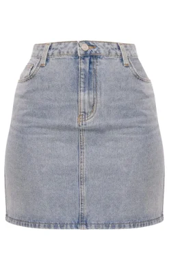 Tall Vintage Wash Mid Rise Denim Mini Skirt