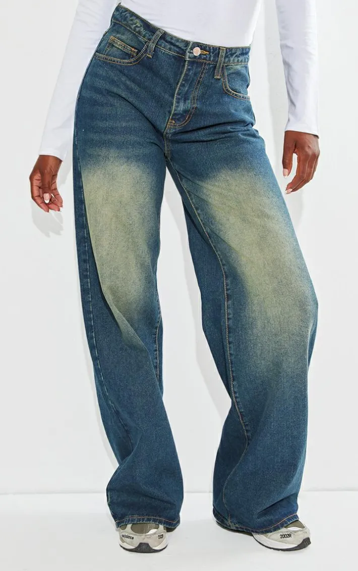 Tall Vintage Wash Mid Rise Wide Leg Jeans