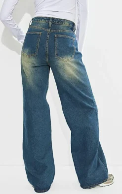 Tall Vintage Wash Mid Rise Wide Leg Jeans