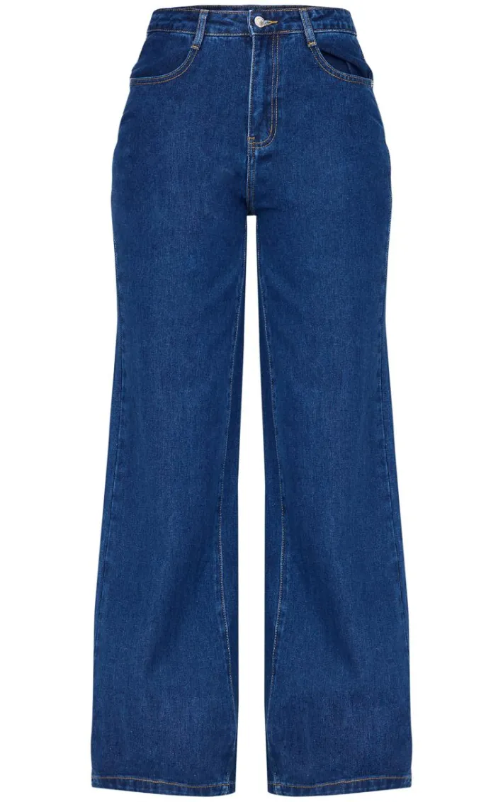 Tall Vintage Wash Mid Rise Fold Over Flared Jeans