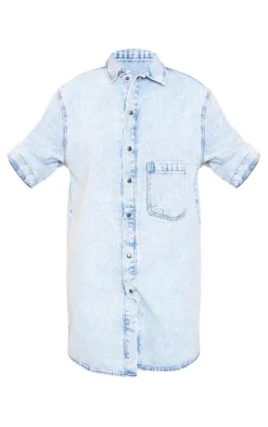 Tall Vintage Wash Oversized Denim Shirt Dress