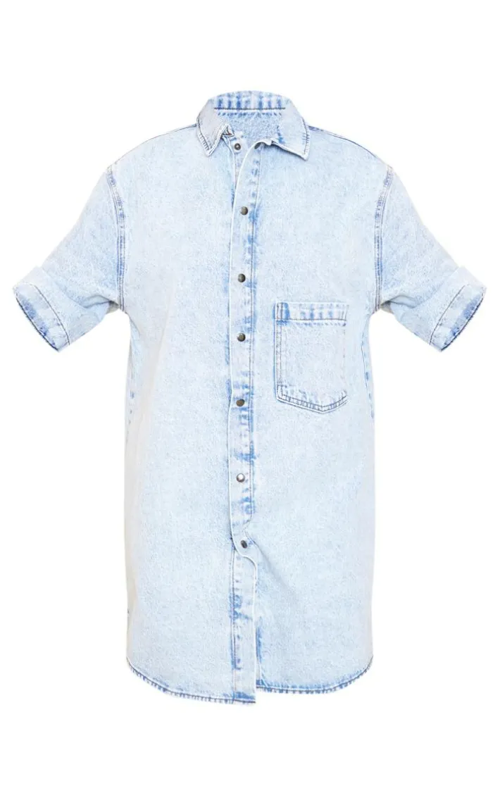 Tall Vintage Wash Oversized Denim Shirt Dress