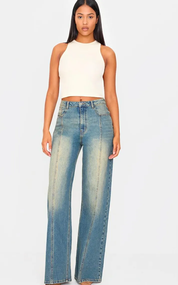 Tall Vintage Wash Wide Leg Jeans