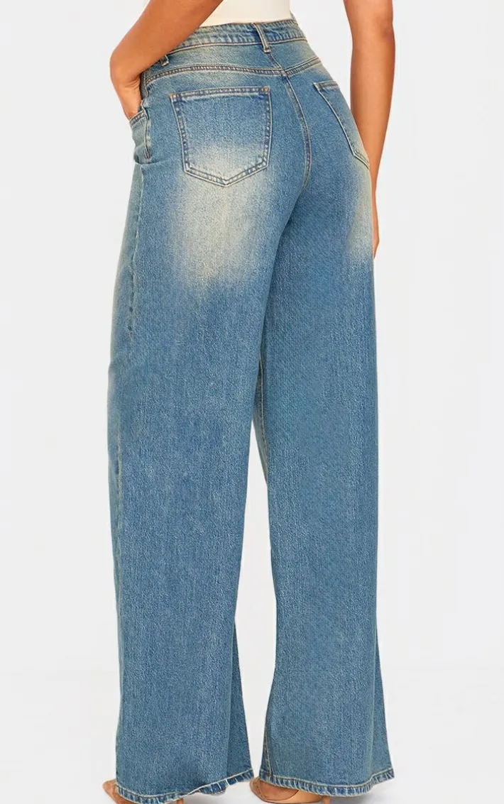 Tall Vintage Wash Wide Leg Jeans