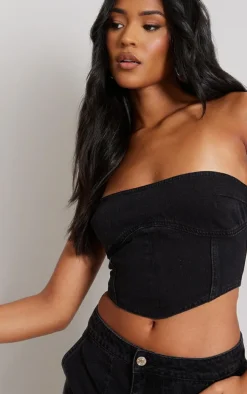 Tall Washed Black Denim Corset