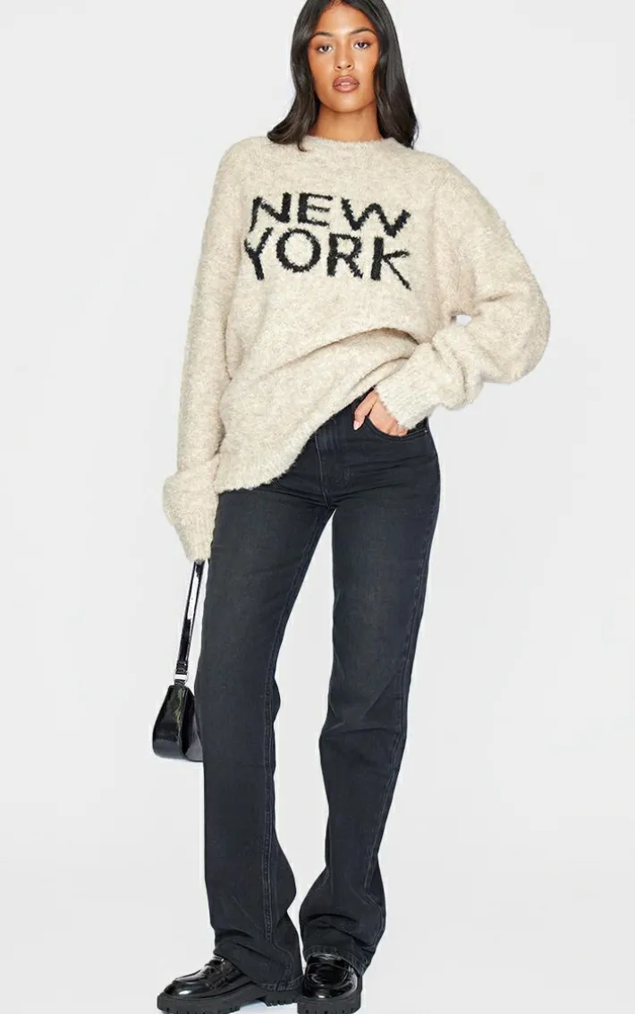 Tall Washed Black Frayed Hem High Waist Relaxed Fit Jeans