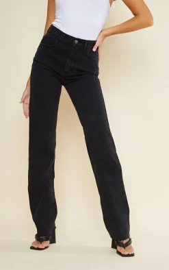 Tall Washed Black Long Leg Straight Leg Jeans