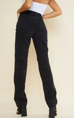 Tall Washed Black Long Leg Straight Leg Jeans
