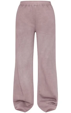 Tall Washed Brown Drawstring Wide Leg Sweatpants