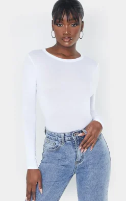 Tall White Basic Long Sleeve Top