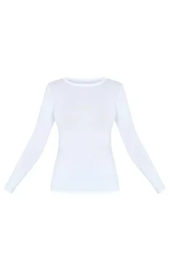 Tall White Basic Long Sleeve Top