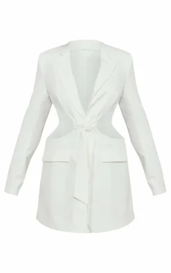 Tall White Cut Out Detail Blazer Dress