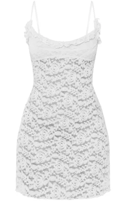 Tall White Floral Lace Mini Dress
