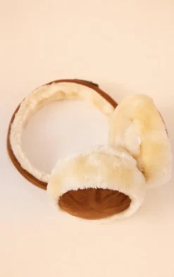 Tan Faux Suede Ear Muffs