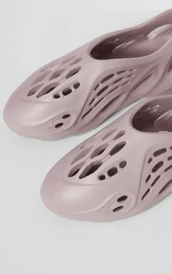 Taupe Cut Out Slip On Slides