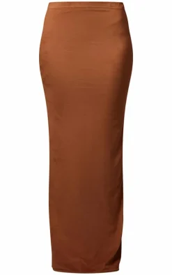 Taupe Faux Suede Midaxi Skirt