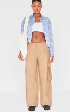 Taupe Premium Cargo Pocket Detail Tailored Pants