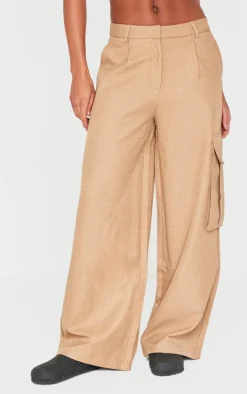 Taupe Premium Cargo Pocket Detail Tailored Pants