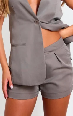 Taupe Premium Tailored Woven Shorts