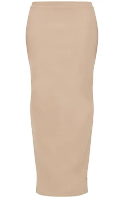 Taupe Rib Maxi Skirt