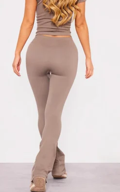 Taupe Seamless High Waist Flare Yoga Pants