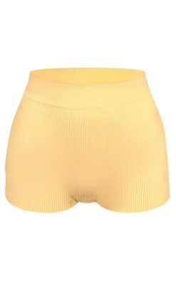 Taupe Snatched Rib Hot Pants