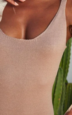 Taupe Soft Knit Romper