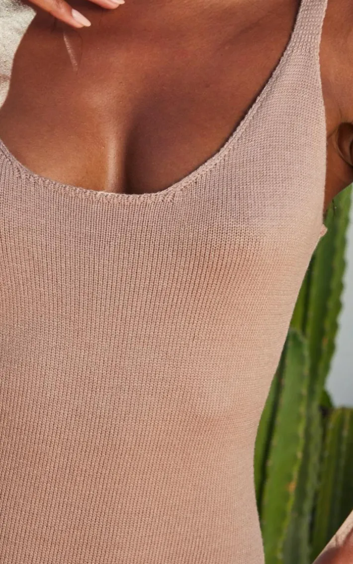 Taupe Soft Knit Romper