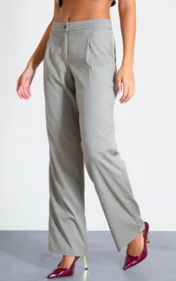 Taupe Tailored Straight Leg Pants