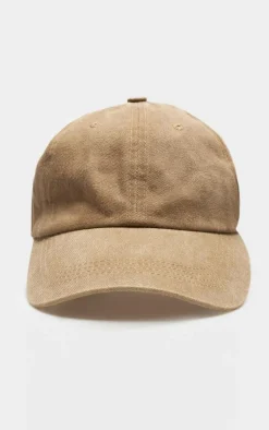 Taupe Washed Denim Cap