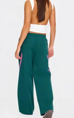 Teal Asymmetric Side Stripe Detail Track Pants