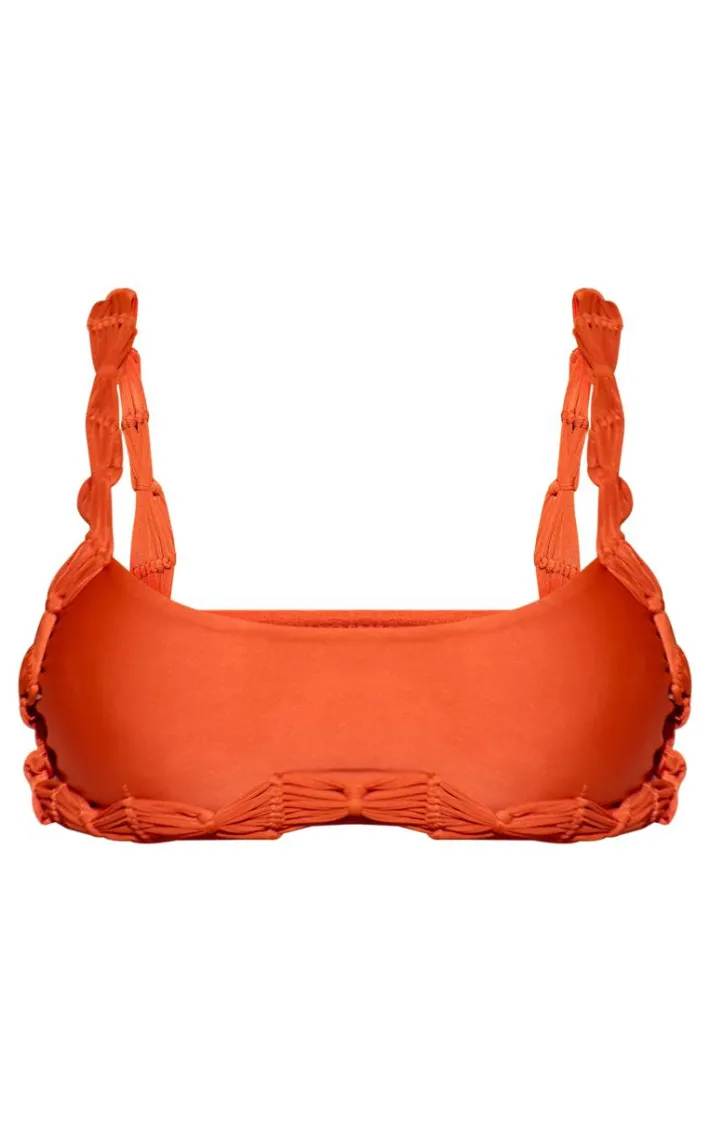 Terracotta Macrame Detail Bikini Top