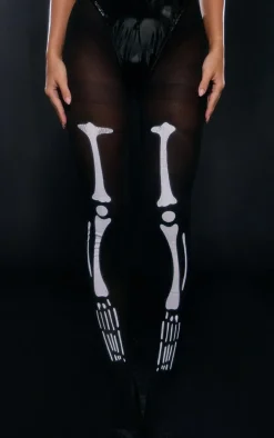 Tights Skeleton Print