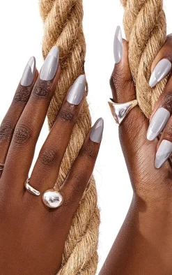 Tips Chrome Bullet Press On Nails