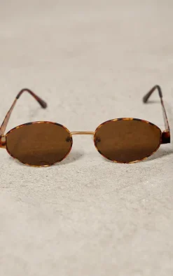 Tortoiseshell Frame Round Sunglasses