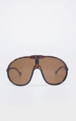 Tortoiseshell Oversized Aviator Sunglasses