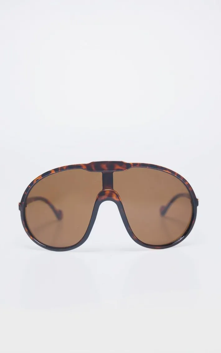 Tortoiseshell Oversized Aviator Sunglasses