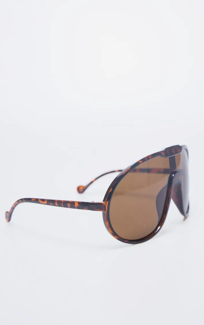 Tortoiseshell Oversized Aviator Sunglasses