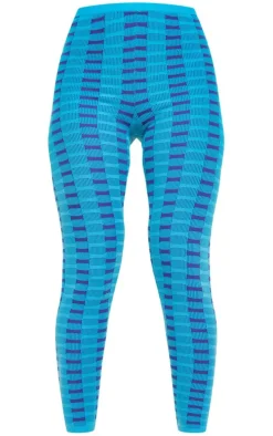Turquoise Two Tone Square Knit Legging