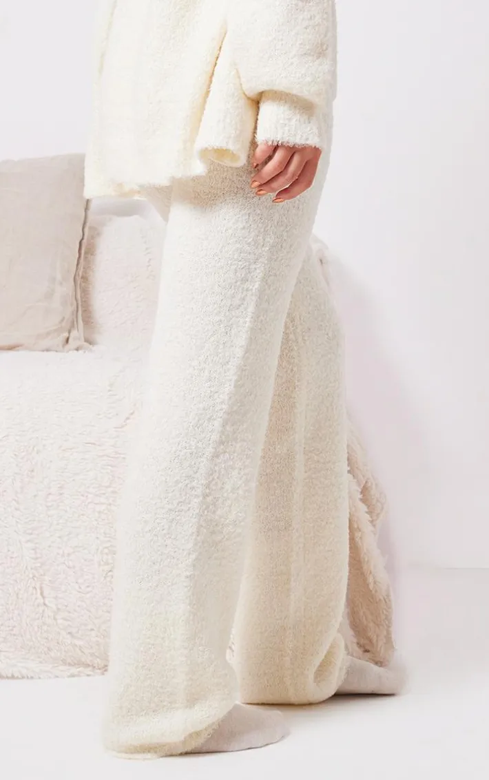 Vanilla Fluffy Knit Pants
