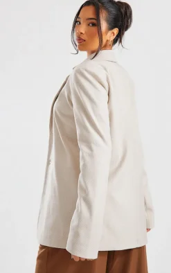 Vanilla Herringbone Detail Tailored Blazer