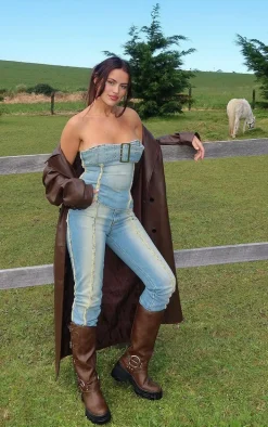 Vintage Bleach Wash Distressed Seam Bandeau Top