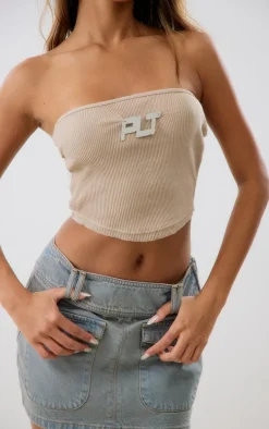 Vintage Bleach Wash Pocket Front Denim Mini Skirt