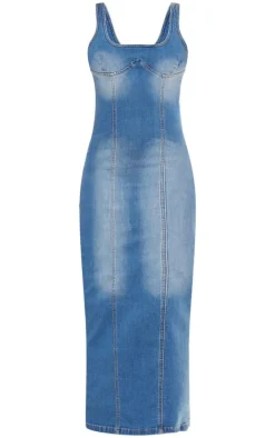 Vintage Denim Midaxi Dress
