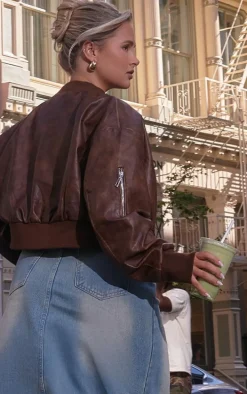 Vintage Mid Wash Split Front Denim Maxi Skirt