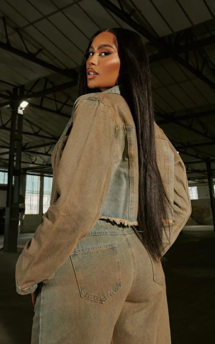 Vintage Wash Cropped Denim Shirt