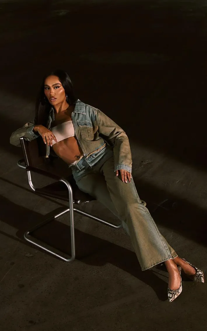 Vintage Wash Cropped Denim Shirt