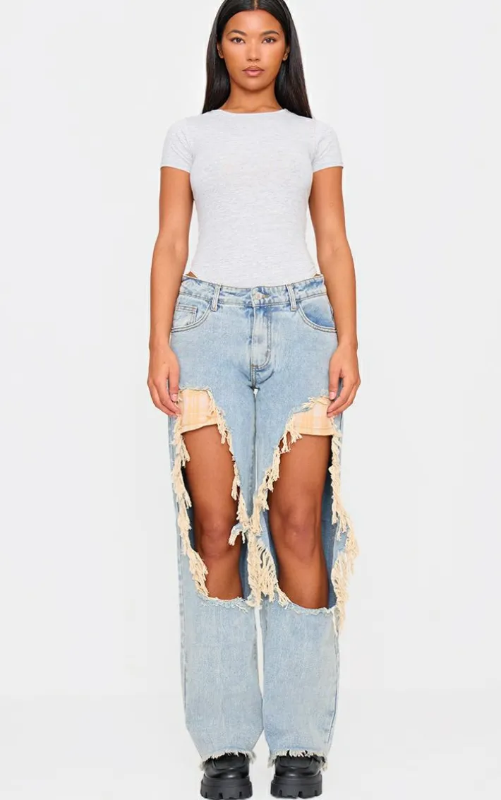 Vintage Wash Extreme Ripped Boyfriend Jeans