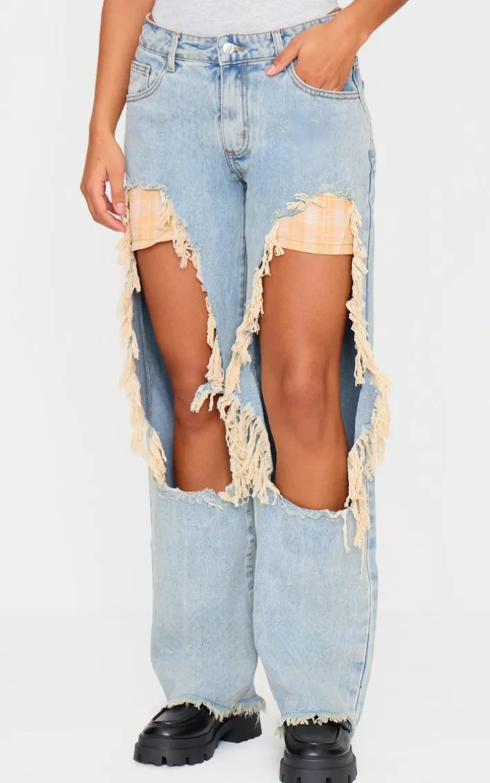 Vintage Wash Extreme Ripped Boyfriend Jeans