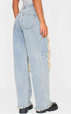 Vintage Wash Extreme Ripped Boyfriend Jeans